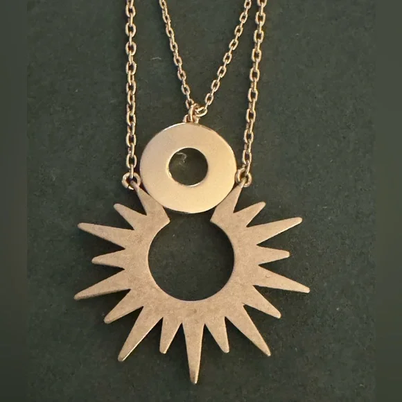 JCrew Gold Plated Starburst Layered Statement Necklace - Picture 8 of 9